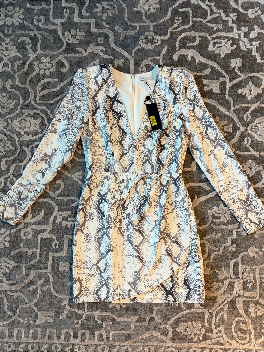 Gianni Bini Snake Skin Long Sleeve Dress